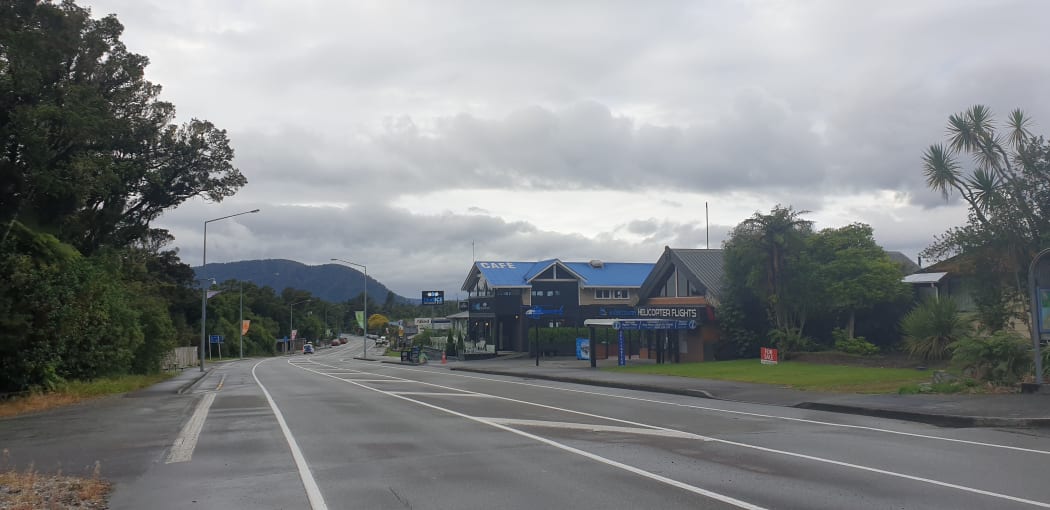 Franz Josef, looking empty under Covid-19 alert level 2 restrictions.