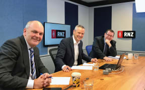 Steven Joyce, Guyon Espiner, Grant Robertson.