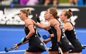 Black Sticks celebrates Olivia Merry's goal.