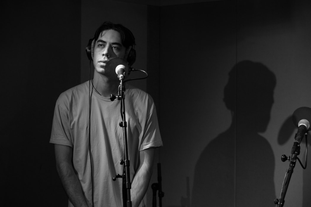 Teeks (also known as Te Karehana Gardiner-Toi) photographed at RNZ studios in Auckland.