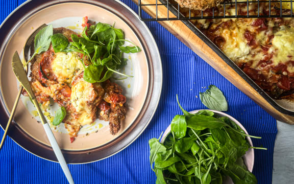 Easy eggplant and chicken parmigiana