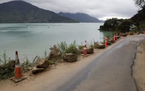 Moetapu Bay Rd, off Kenepuru Rd, is down to one lane in parts.