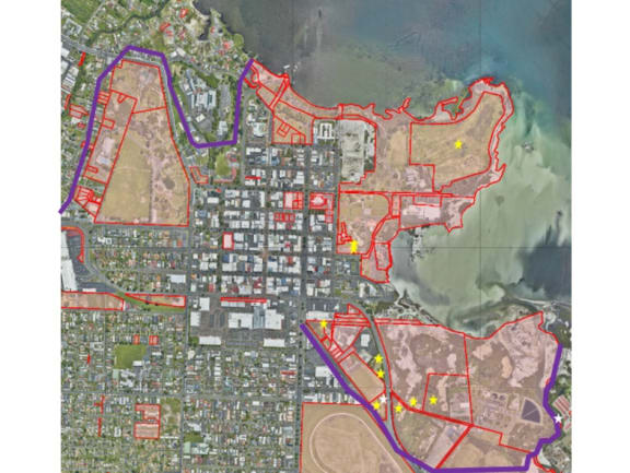 The other leaked council document - a map denoting council parks and reserves and stars indicating illegal camp sites. Council said the map is now outdated.
