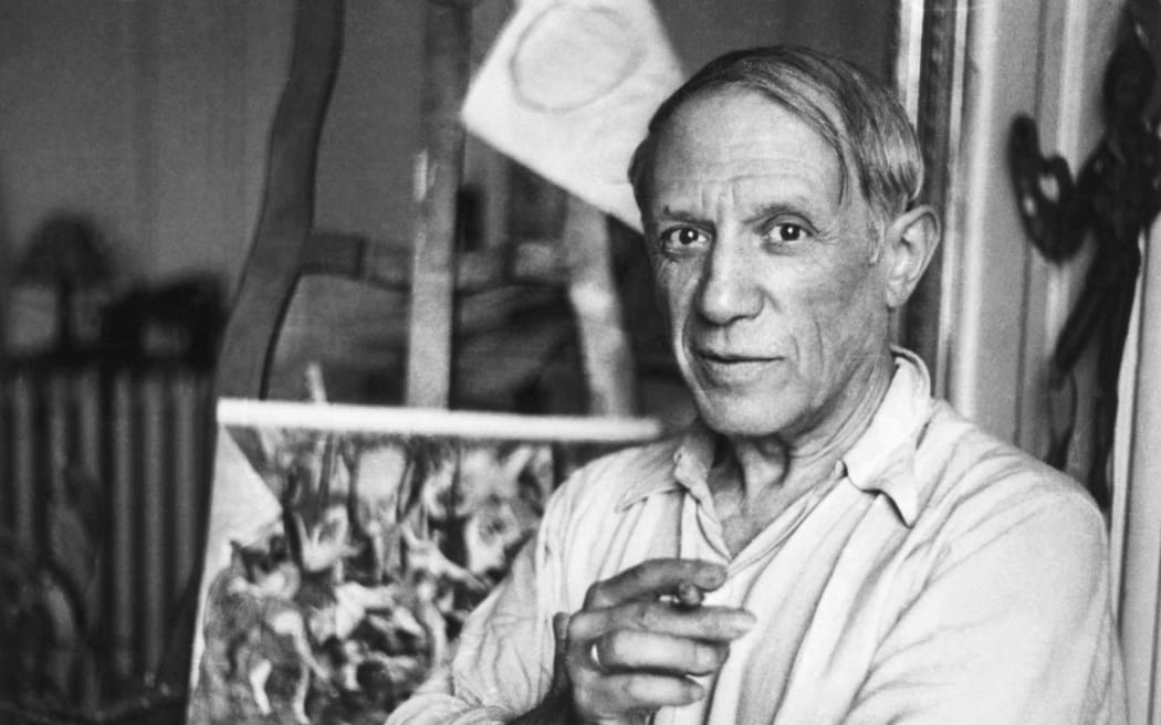 Pablo Picasso in his Paris studio in 1920.