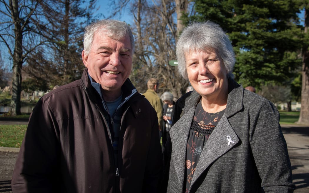 Masterton councillor Gary Caffell, left, with Mayor Lyn Patterson.