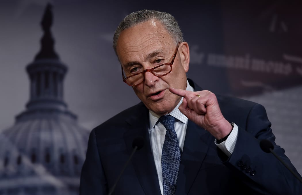 US Senate Minority Leader Chuck Schumer speaks at a press conference on US President Donald Trump's Impeachment trial on January 21, 2020 in Washington, DC.
