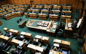 A wide shot of the Debating Chamber during Question Time