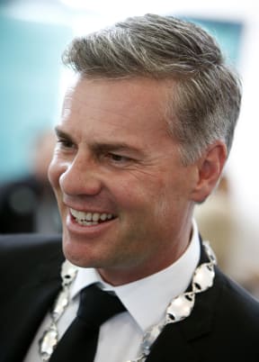 Kaipara mayor Dr Jason Smith was all smiles after his swearing-in.
