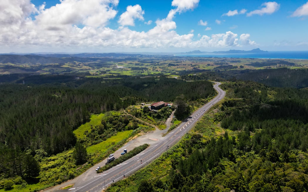 Aerial Photo of Brynderwyn Hill state highway 1 Closure