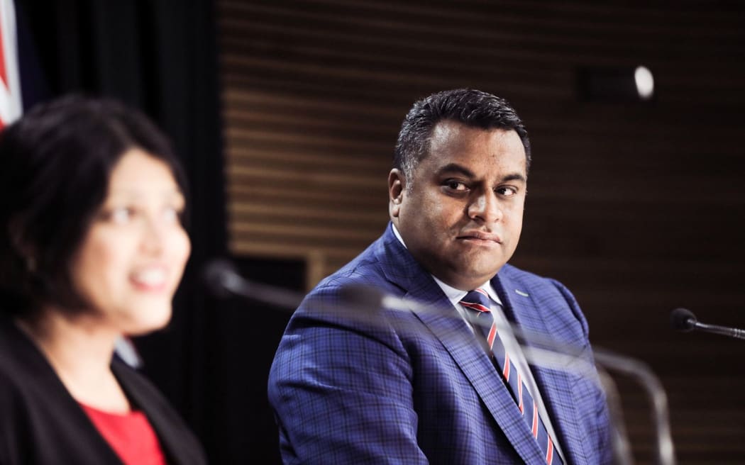 Kris Faafoi looking at Priyanca Radhakrishnan