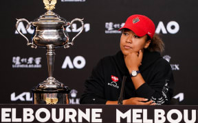 Naomi Osaka speaks at a press conference after winning her women's singles final match on day 13 of the Australian Open tennis tournament in Melbourne on February 20, 2021.