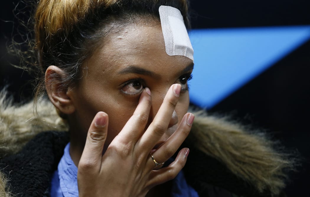 17 August 2017. South African model Gabriella Engels, allegedly assaulted by Zimbabwe First Lady Grace Mugabe. (Photo by Phill Magakoe / AFP)
