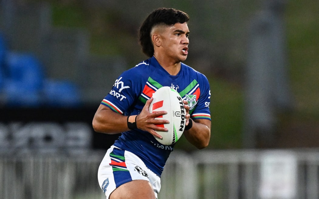 Taine Tuaupiki of the Warriors v Wests Tigers, NRL Pre-Season 2023.