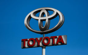 Toyota logo is seen near the car showroom in Krakow, Poland on September 6, 2021. (Photo by Jakub Porzycki/NurPhoto) (Photo by Jakub Porzycki / NurPhoto / NurPhoto via AFP)