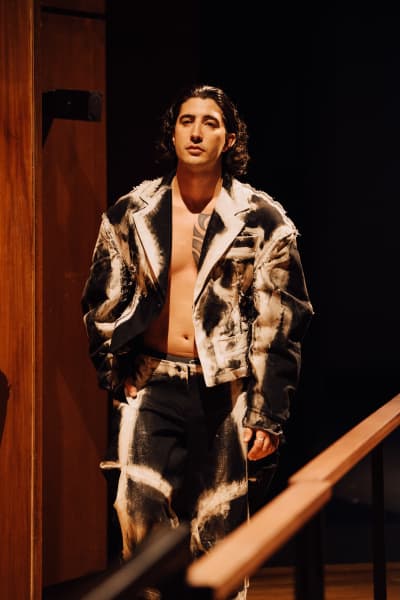 A male model at Christchurch Spring Fashion Festival.