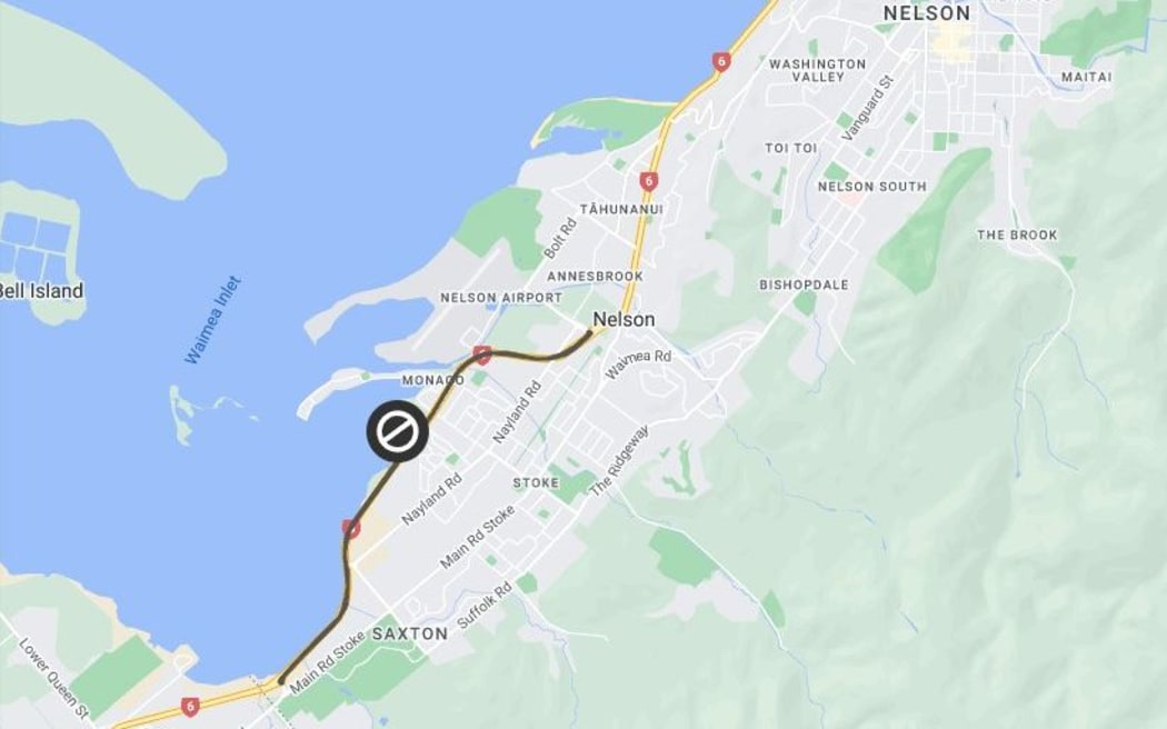 SH6 at Stoke, Nelson, was closed between Salisbury and Quarantine roads after a fatal crash on 21 April 2023.