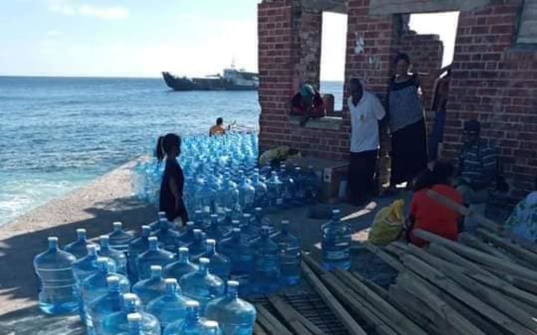 Bottles of water shipped to Banaba