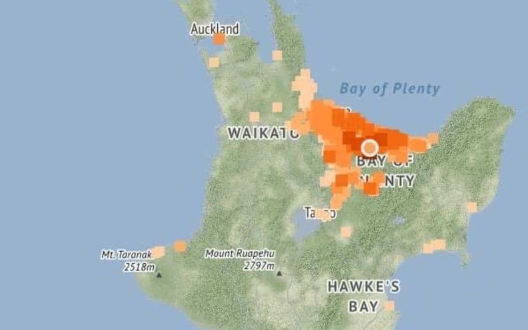 Swarm of earthquakes in Bay of Plenty