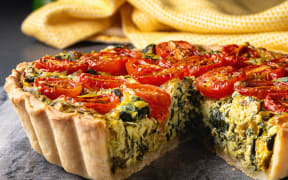 Leek and Spinach Tofu Quiche by Amber Bremner