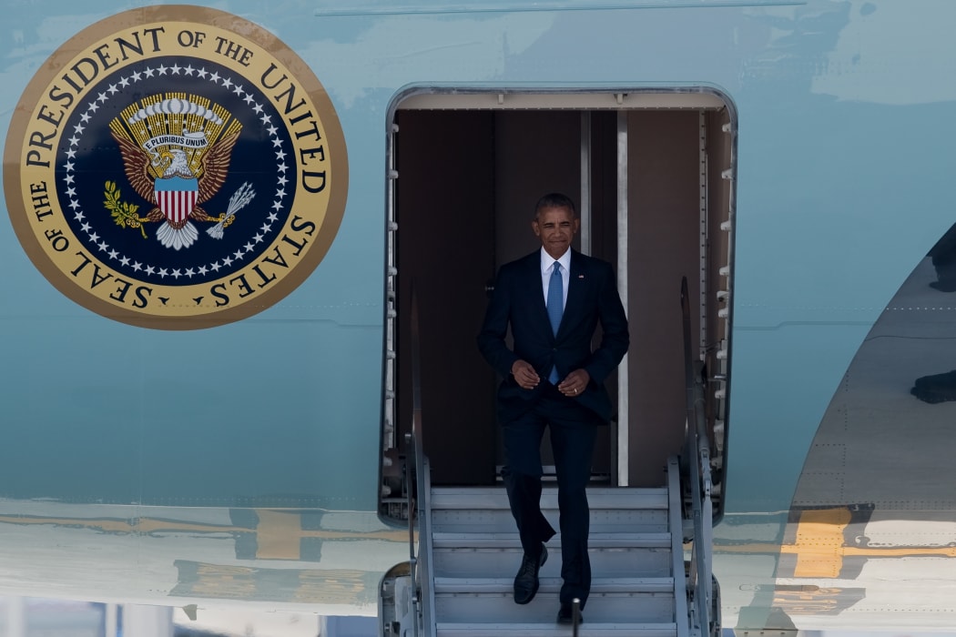 President Barack Obama arriving in Hangzhou on Saturday