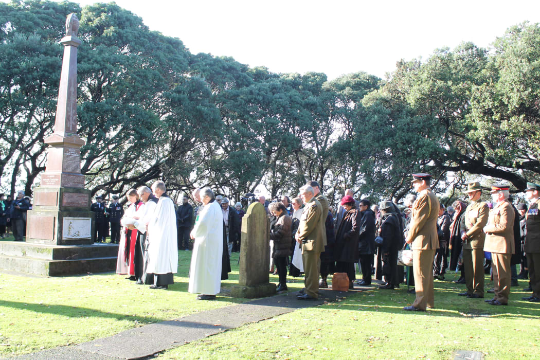 A service at Tauranga Mission Cemetery, 2014.