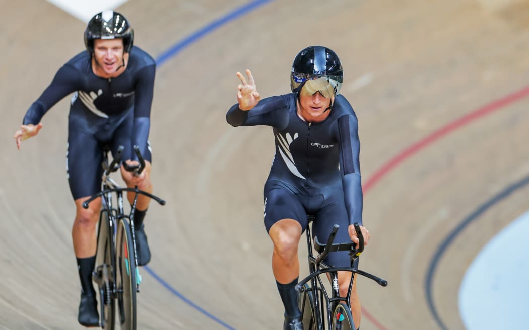 New Zealand celebrating their bronze medal.
