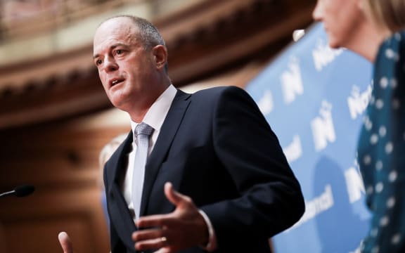Todd Muller at National's minister portfolio reshuffle on 25 May 2020.