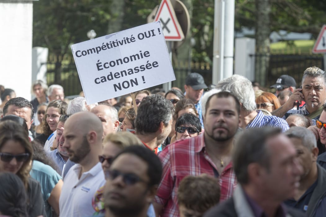 New Caledonian employees rally against tax reform