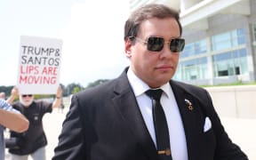 Former US Congressman George Santos arriving for a court hearing at a US district court in Long Island on 19 August, 2024.