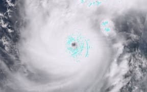 In this satellite image courtesy of the European Space Agency Sentinel Hub taken on October 7, 2024, the pinhole eye of Hurricane Milton can be seen over the Gulf of Mexico.