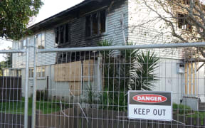New Plymouth DC bought this burnt out duplex as a site for an entrance to Marfell Park.