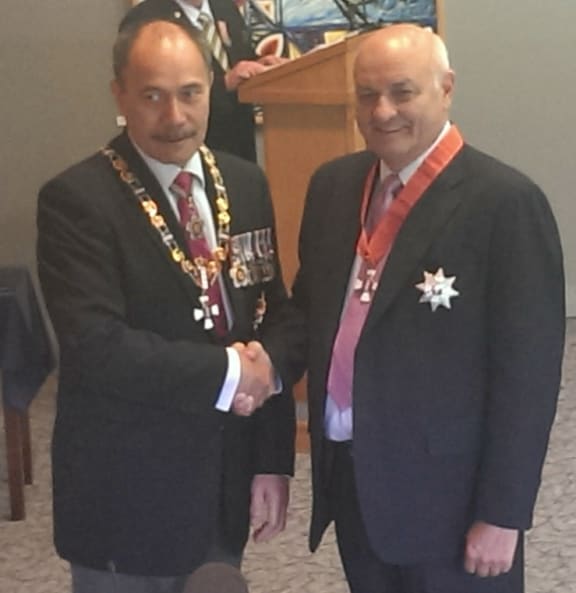 Sir Owen Glenn with the Governor General after his investiture.