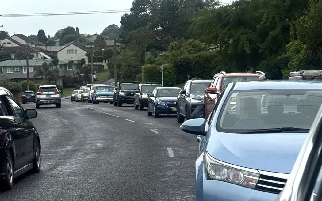 Traffic built up in Rotorua's eastern surburbs on Monday morning.