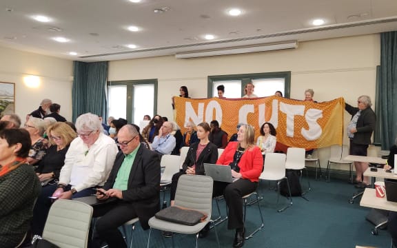Protest at Auckland Council budget cuts