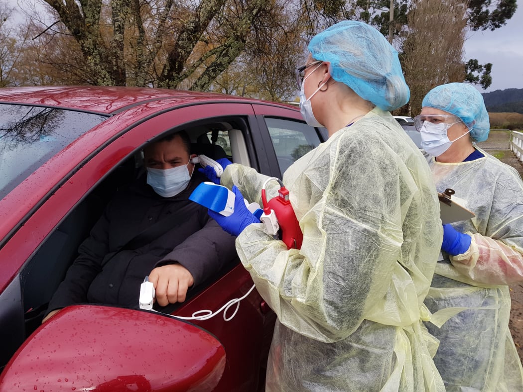 Covid-19 testing in Reefton this morning.