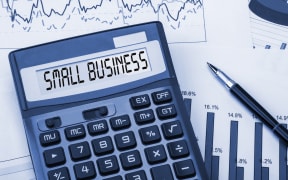 Words small business displayed on calculator.