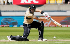 Martin Guptill, New Zealand Black Caps v Australia. International Twenty20 cricket. Sky Stadium, Wellington. New Zealand. Sunday 7 March 2021. Â© Copyright Photo: John Cowpland / www.photosport.nz