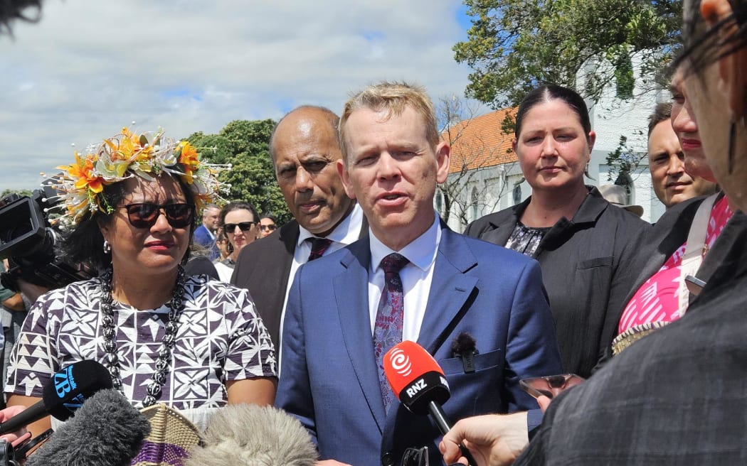 Labour leader Chris Hipkins speaks at Rātana.