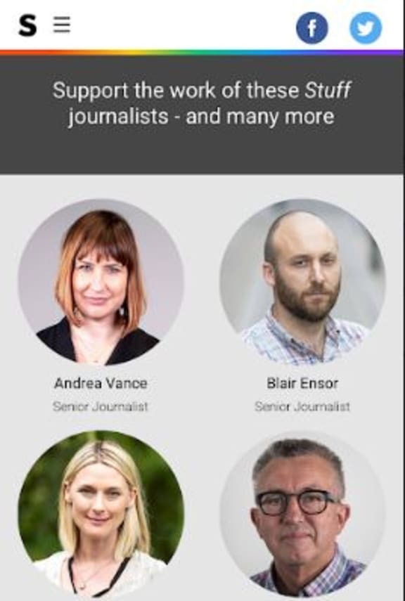 Stuff's appeal on readers highlights some of its senior reporters.