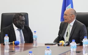 ABG President Ishmael Toroama, left, and Sir Jerry Mataparae. 17 March 2025