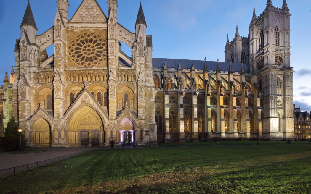 North facade of Westminster Abbey, founded in 960 AD and rebuilt 1245-1570 in Gothic style, in Westminster, London, England, UK.