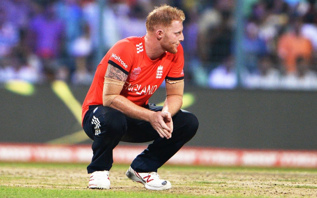 England allrounder Ben Stokes is disconsolate after the first four balls of his final over went for six as the West Indies win the T20 World Cup.