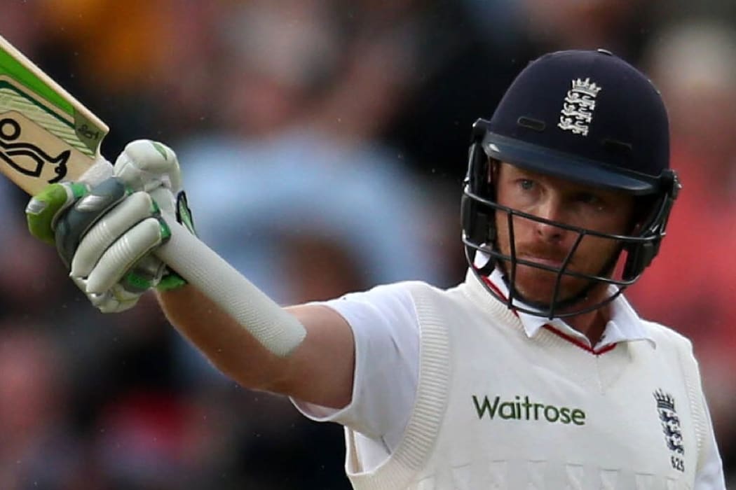 The England batsman Ian Bell celebrates his half-century during the third Ashes test at Edgbaston.