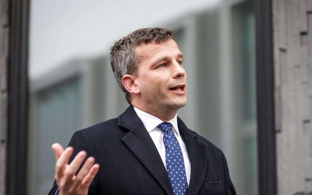 ACT Party leader David Seymour outside the Canterbury Employers' Chamber of Commerce on 29 September 2023.