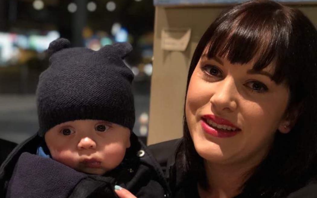 August (at six months) and mum Chelsey Field.