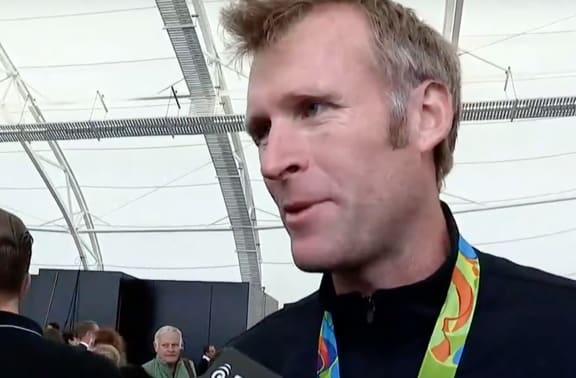 24082016 Photo: RNZ /  Cole Eastham-Farrelly. Rio Olympics. NZ Olympians arrive home. Mahé Drysdale.