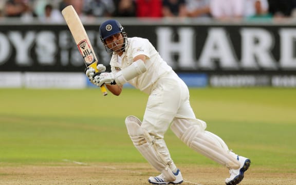 Sachin Tendulkar bats during the 200th anniversary match between MCC and the Rest of the World at Lord's 05/07/14