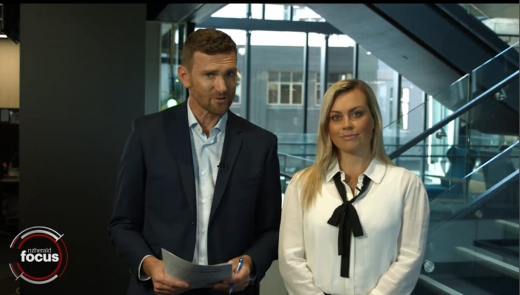 Presenters Tristram Clayton and Laura McGoldrick kick off the first 'Herald Focus' bulletin.