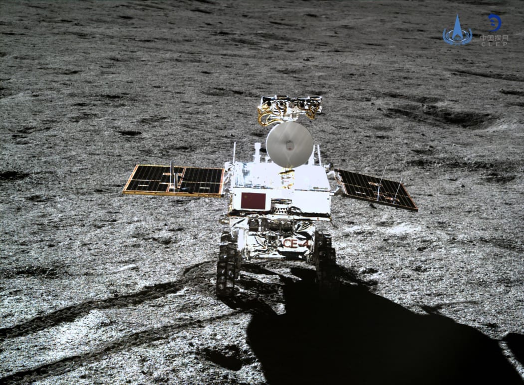 A photo of Yutu-2 moon rover, taken by the Chang'e-4 lunar probe on the far side of the moon.