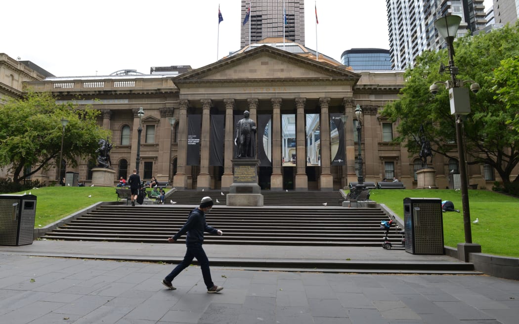 MELBOURNE, AUSTRALIA - OCTOBER 18: A view of nearly empty street during the strict restrictions due to the novel coronavirus (COVID-19) pandemic in Melbourne, Australia on October 18, 2020.